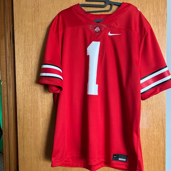Nike Ohio State Buckeyes Red Jersey # 1 Mens Size Dri Fit OSU New With Tags - Picture 4 of 6
